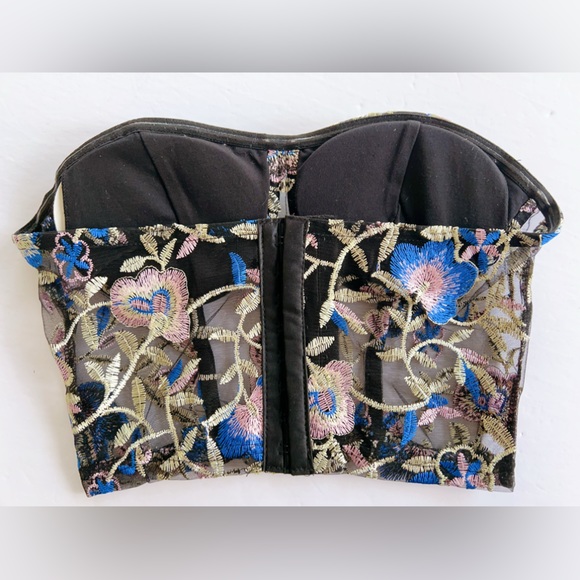 FLORAL EMBROIDERY BUSTIER (FINAL SALE) - Picture 2 of 3